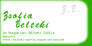 zsofia belteki business card
